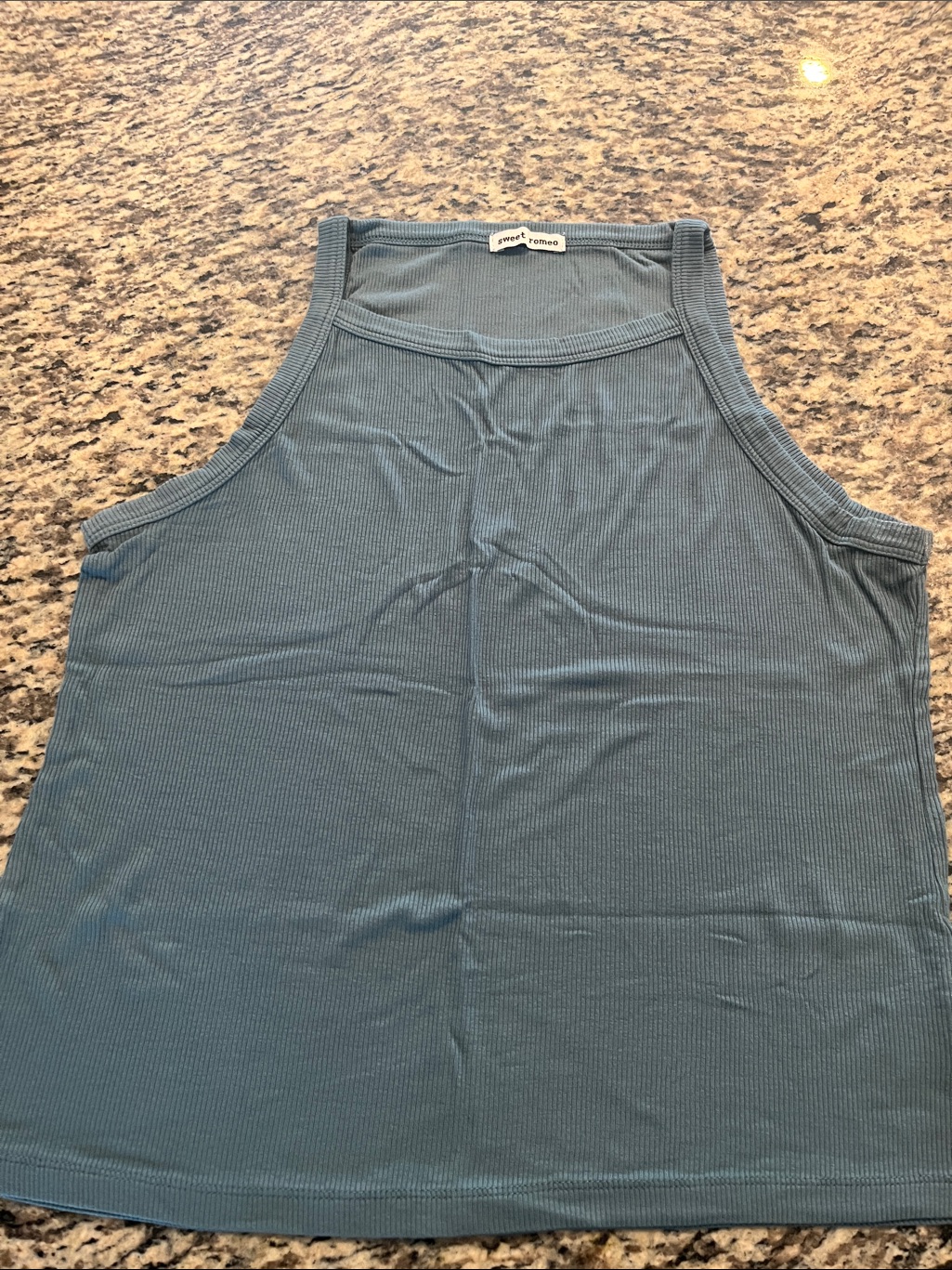 Sweet Romeo Blue Ribbed Tank Top